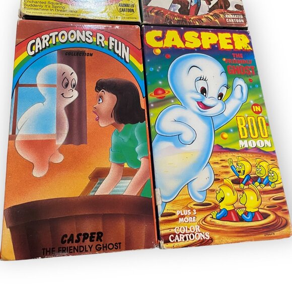 4 Vintage Casper the Friendly Ghost Cartoon Superman Raggedy Ann VHS Halloween - Picture 4 of 5